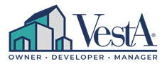 A logo for Vesta, which stands for Owner, Developer, Manager, is displayed.